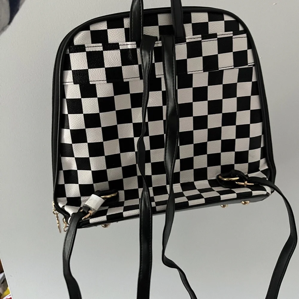 Goth Checkered Backpack - Picture 2 of 2